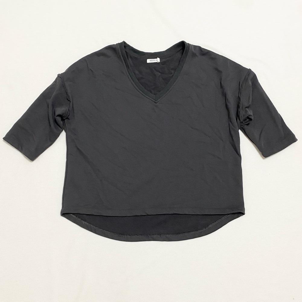 Mersea Black V Neck Dolman Pullover Sweatshirt